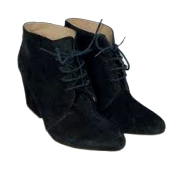 Kate Spade Roger Lace Up Booties Black Suede - Picture 1 of 1